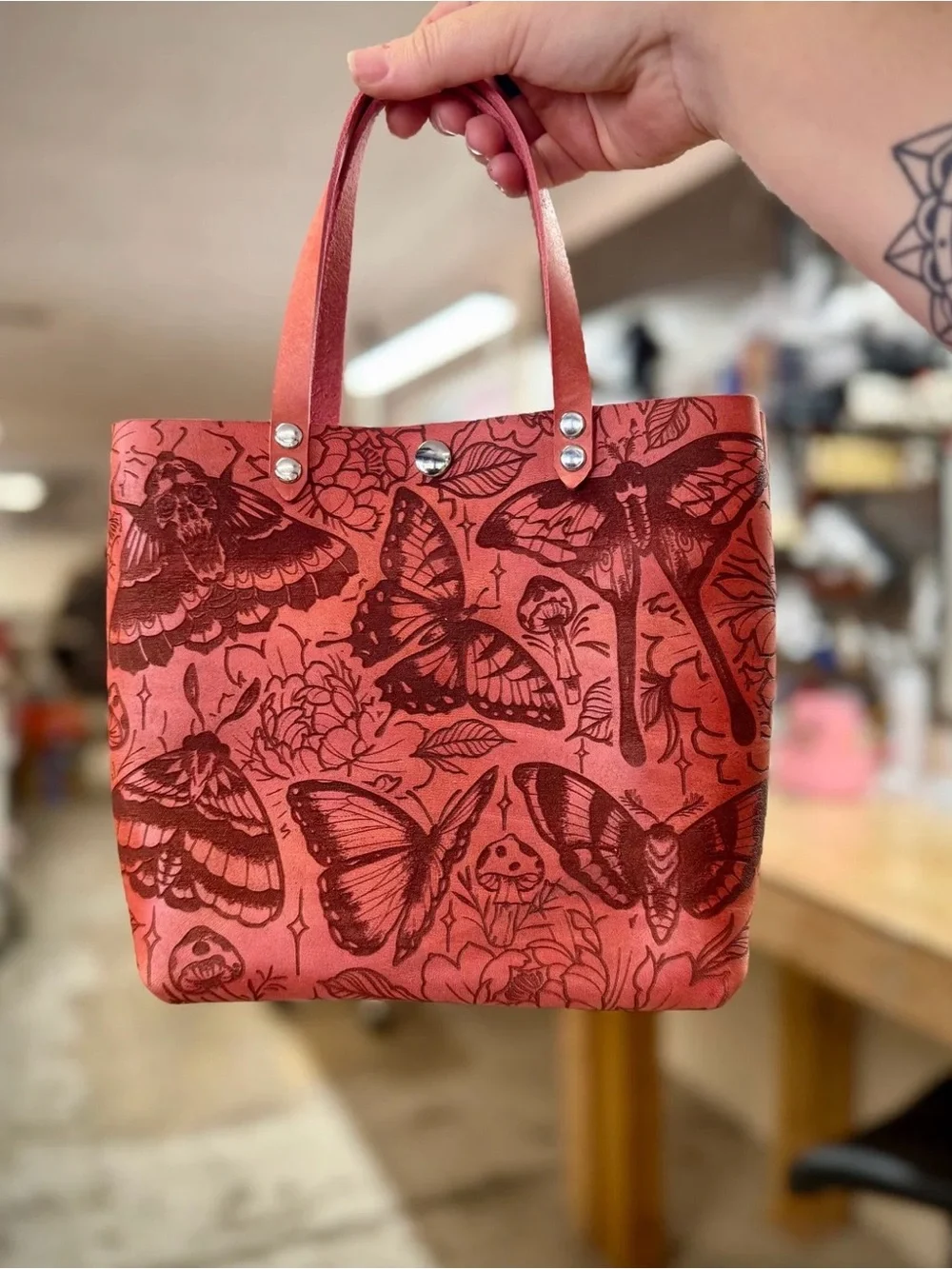 Broke In Hearted Tote - Moth Flash